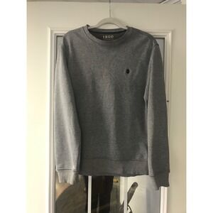 Men's IZOD Sz Medium Gray Pullover Sweatshirt W/ Emblem On‎ Front